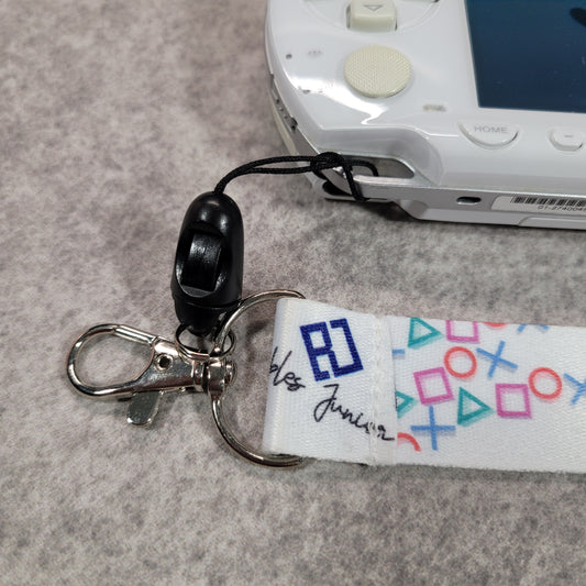 Custom PlayStation-Inspired Lanyard – White