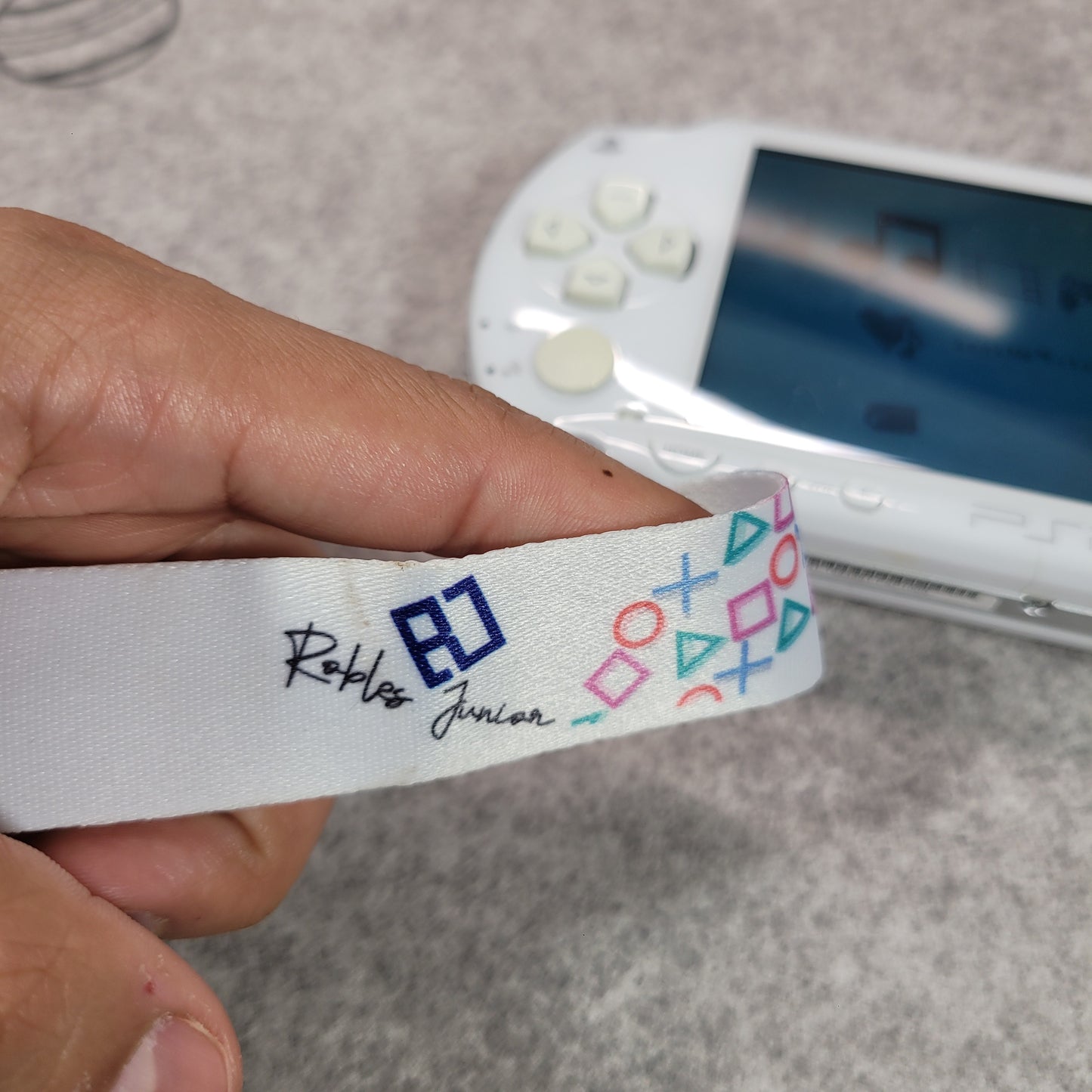 Custom PlayStation-Inspired Lanyard – White