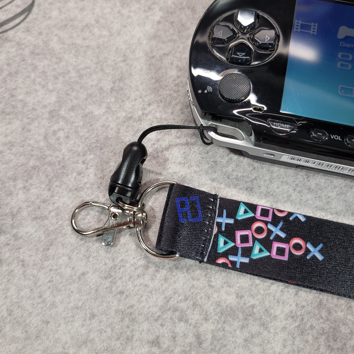 Custom PlayStation-Inspired Lanyard – Black