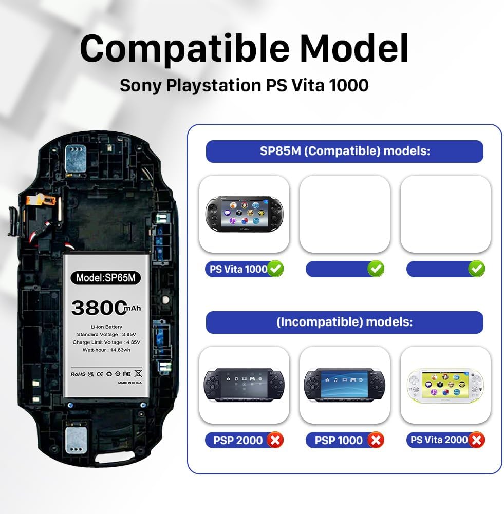 PS Vita 1000 Battery Replacement Upgraded High Capacity