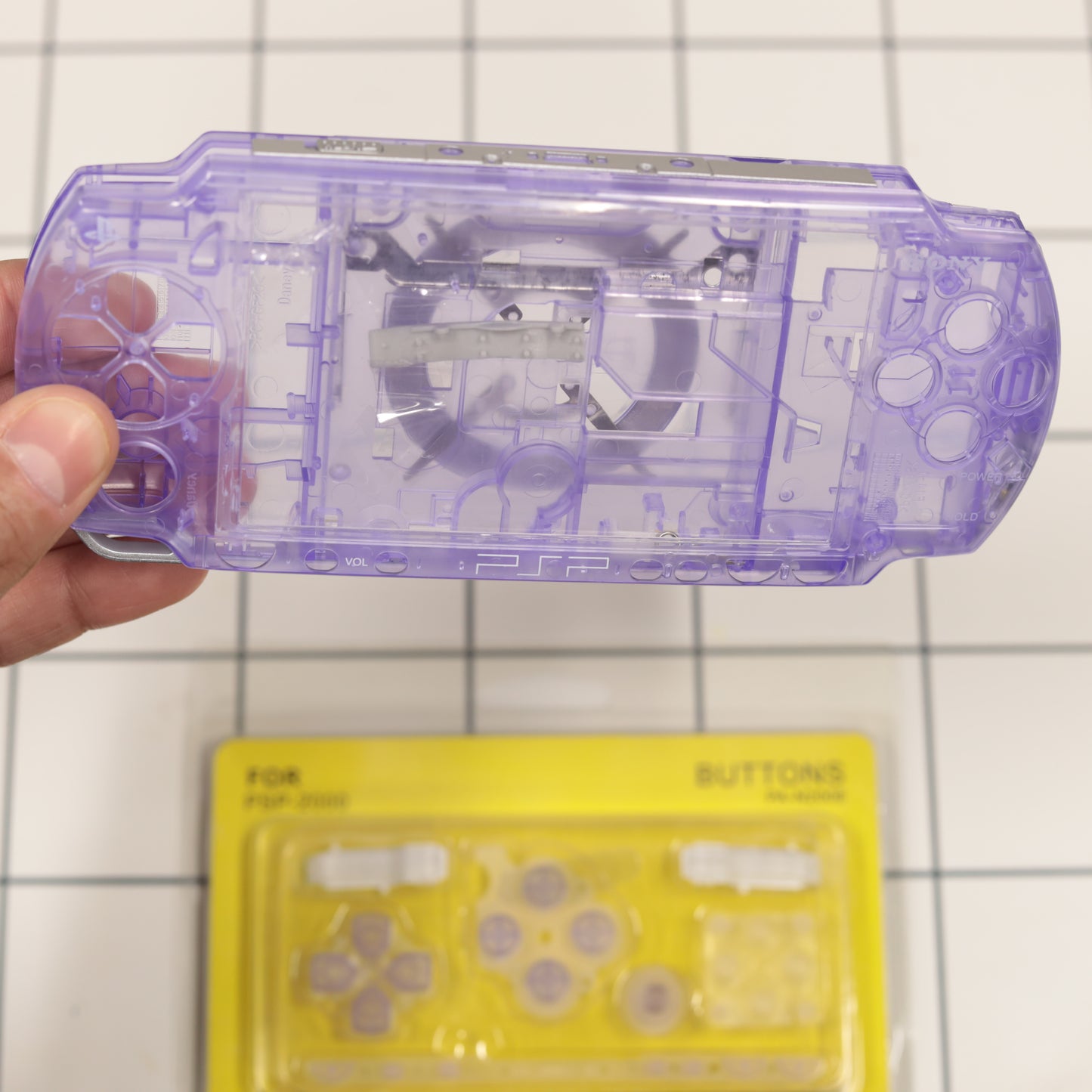 New PSP 2000 Purple Clear Full Housing Shell Replacement Complete USA Ship