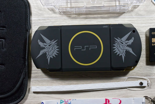 PSP 3000 Monster Hunter Black Custom Console Bundle - Refurbished Like New!