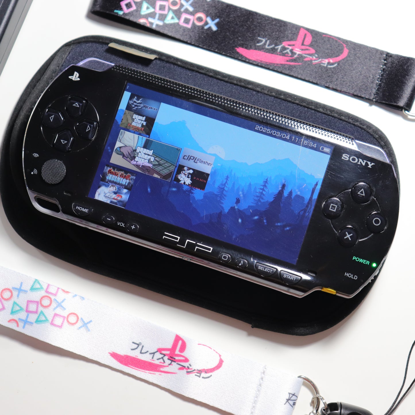 Custom PSP Bundle – LED Sound-Activated Trigger Mod + Memory Card Adapter + Accessories 🎮🔥