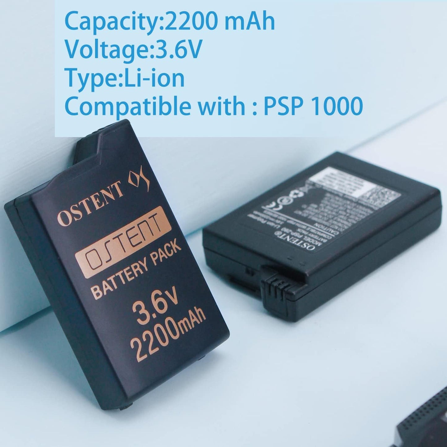 PSP 1000 High Capacity 2200mAh OSTENT Battery – Longer Playtime (Replacement Battery)