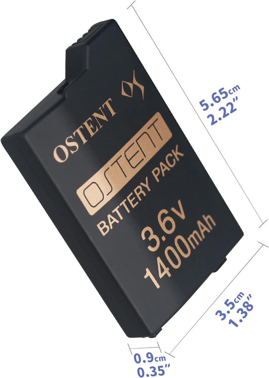 OSTENT 1400mAh Replacement Battery for PSP 2000 / 3000 – High‑Capacity Rechargeable Pack (PSP‑S110)