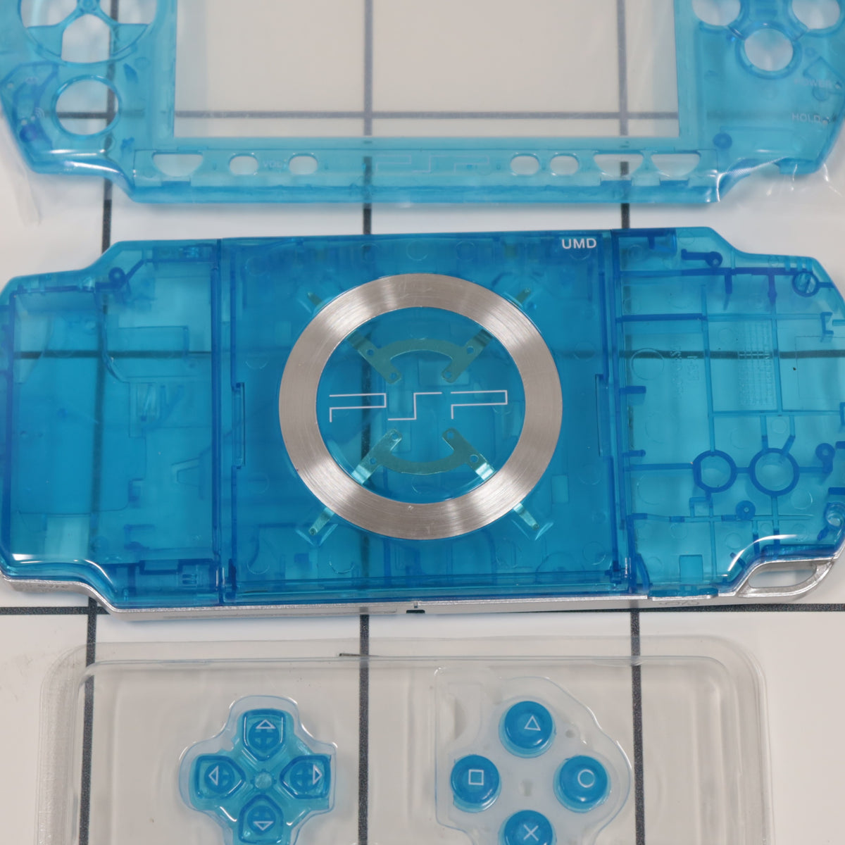 Psp Disc Shell New PSP 2000 Shell Replacement Complete Translucent Blue USA Ship🔥 ...