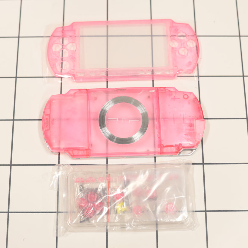 New PSP 1000 Pink Clear Full Housing Shell Replacement Complete USA Sh ...