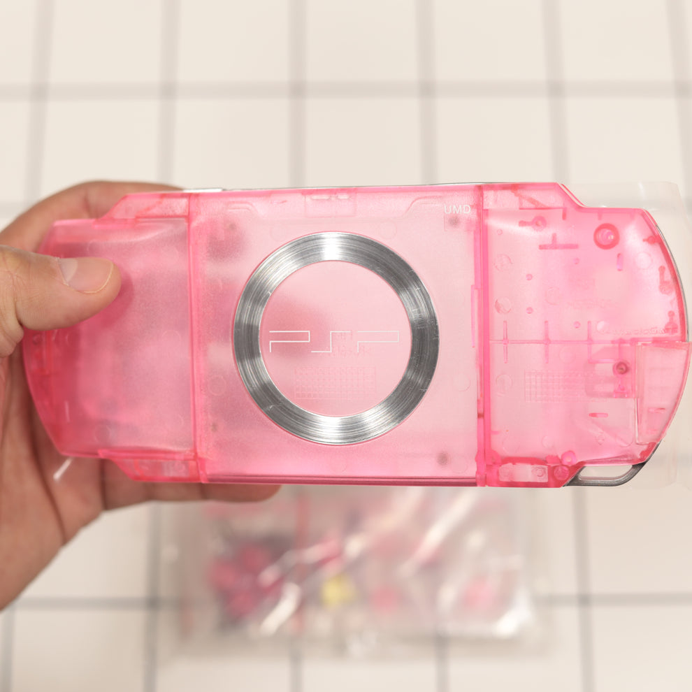 New PSP 1000 Pink Clear Full Housing Shell Replacement Complete USA Sh ...