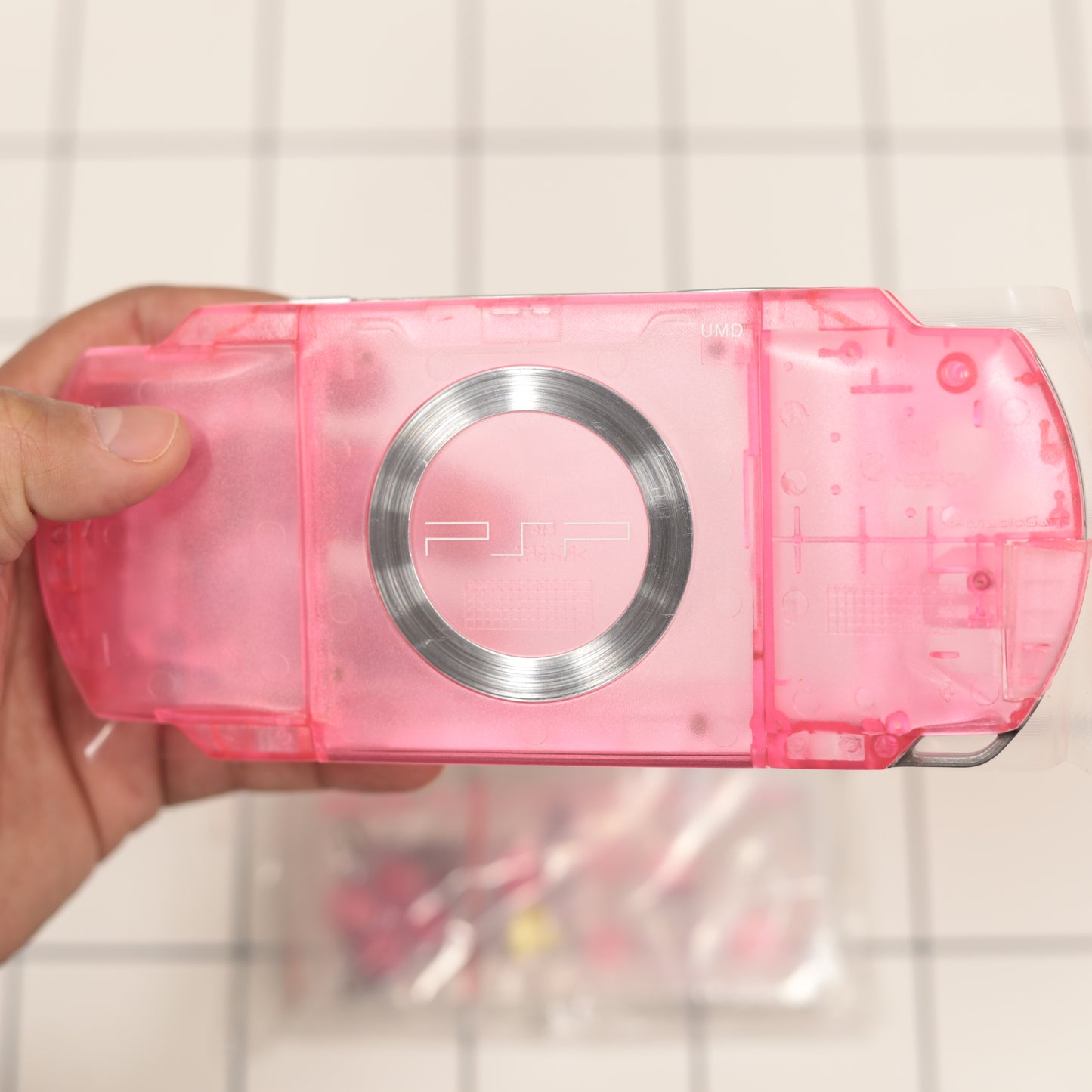 New PSP 1000 Pink Clear Full Housing Shell Replacement Complete USA Ship🔥