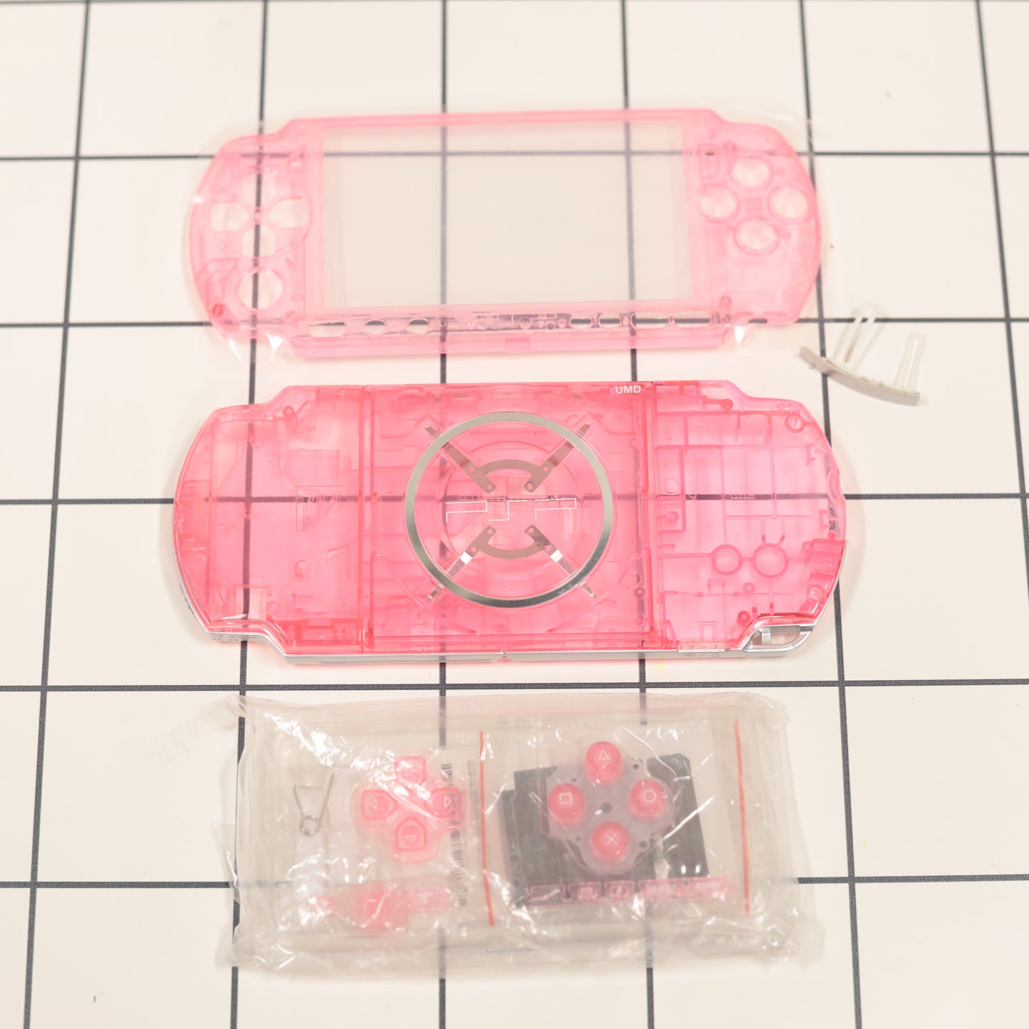 New PSP 3000 Pink Clear Full Housing Shell Replacement Complete USA Ship🔥