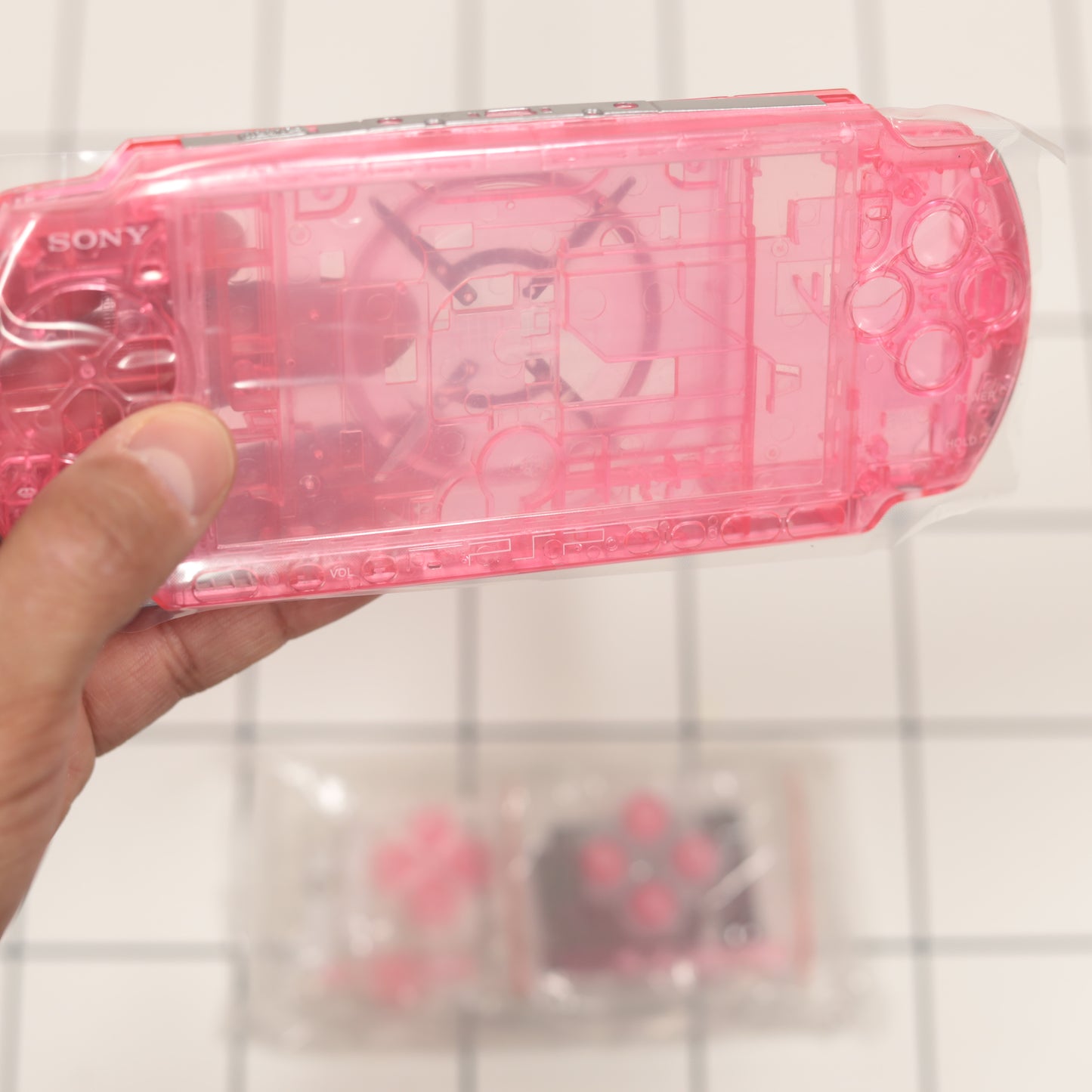 New PSP 3000 Pink Clear Full Housing Shell Replacement Complete USA Ship🔥