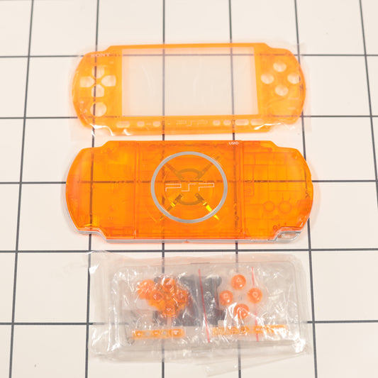 New PSP 3000 Orange Clear Full Housing Shell Replacement Complete USA Ship🔥