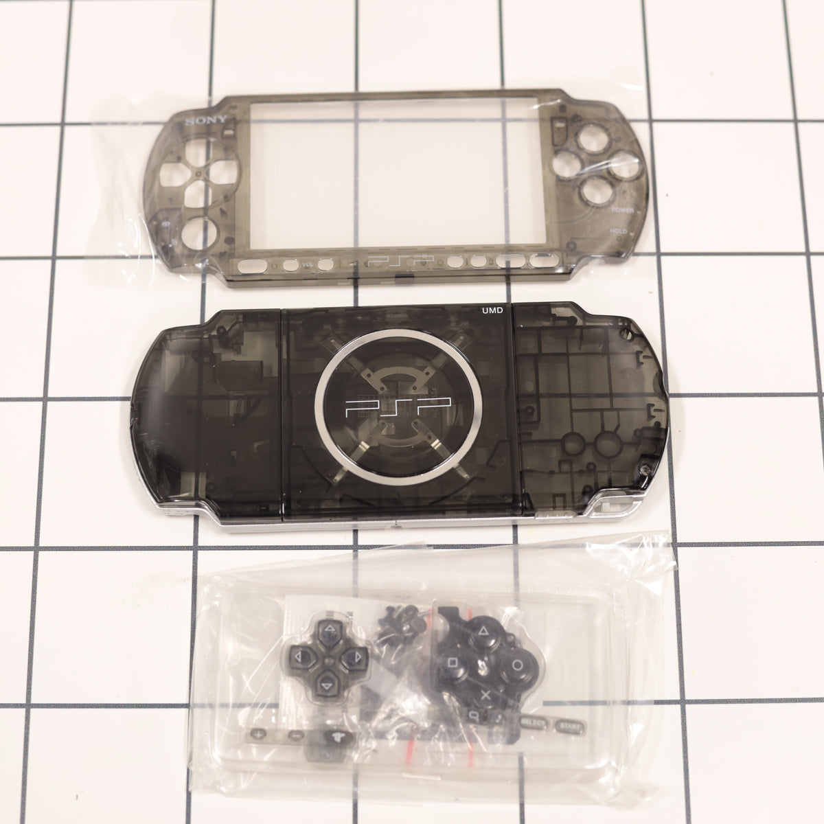 Psp Shell New PSP 3000 Black Clear Full Housing Shell Replacement Complete USA S ...