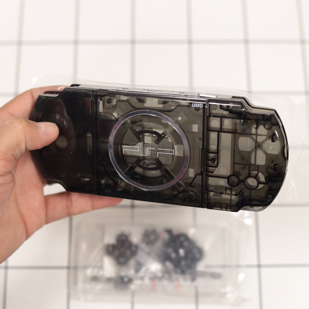 Psp Shell New PSP 3000 Black Clear Full Housing Shell Replacement Complete USA S ...