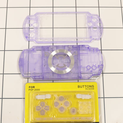 New PSP 2000 Purple Clear Full Housing Shell Replacement Complete USA Ship