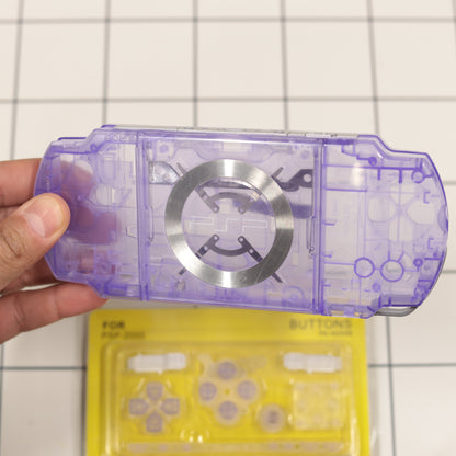 New PSP 2000 Purple Clear Full Housing Shell Replacement Complete USA Ship