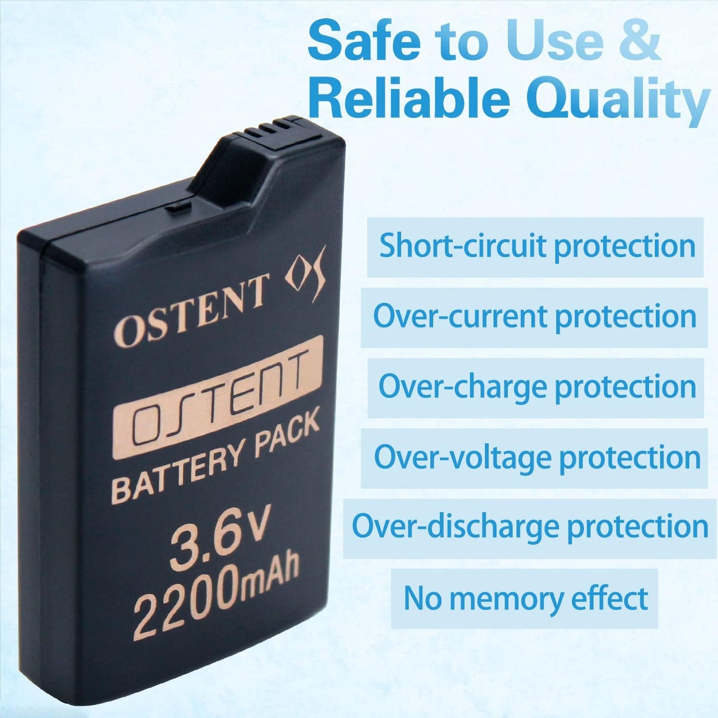 PSP 1000 High Capacity 2200mAh OSTENT Battery – Longer Playtime (Replacement Battery)