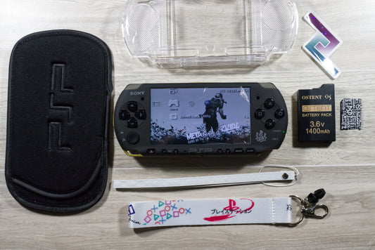 PSP 3000 Monster Hunter Black Custom Console Bundle - Refurbished Like New!