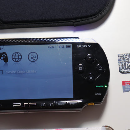 Custom PSP Bundle – LED Sound-Activated Trigger Mod + Memory Card Adapter + Accessories 🎮🔥